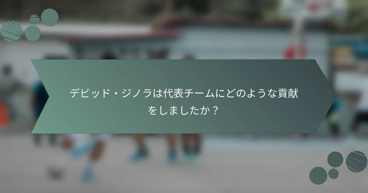 デビッド・ジノラは代表チームにどのような貢献をしましたか？