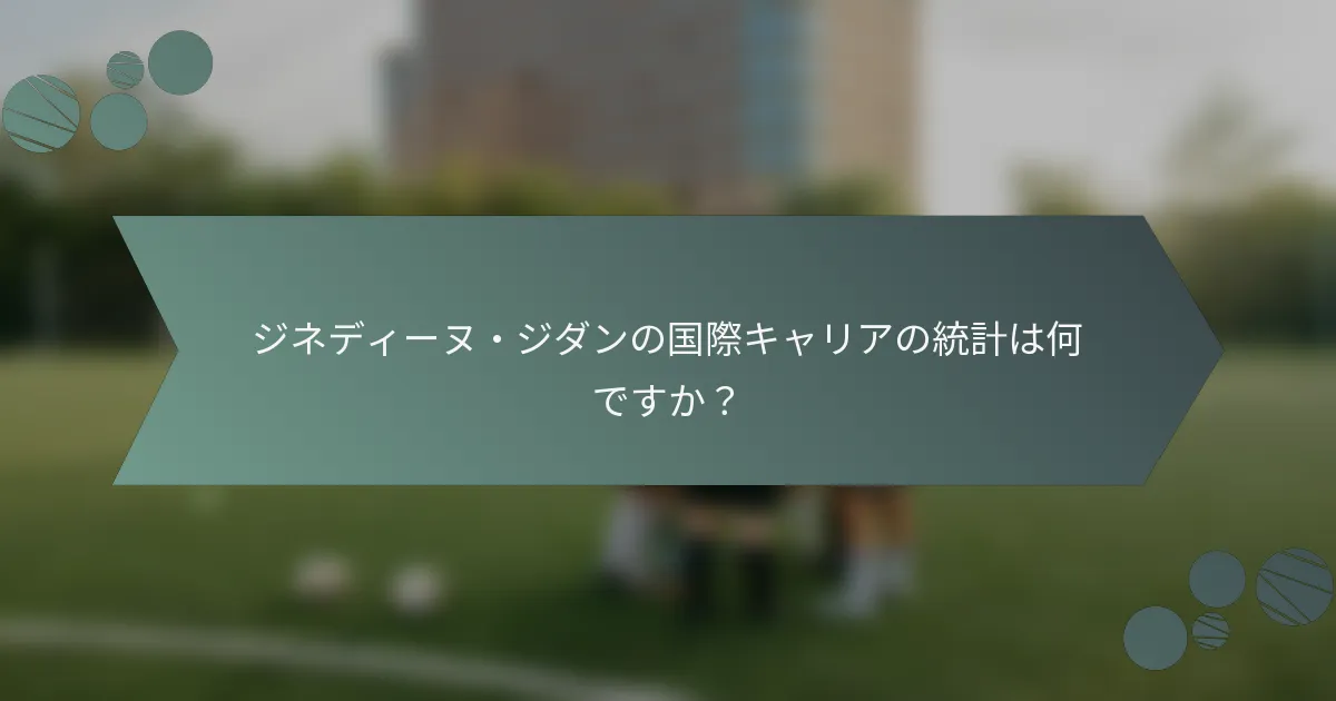 ジネディーヌ・ジダンの国際キャリアの統計は何ですか?